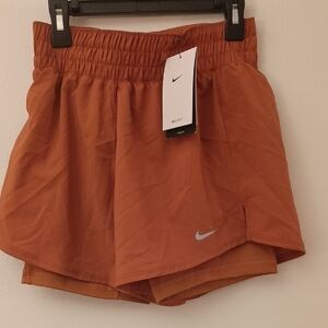 Nike Women's Orange Athletic Running Shorts with Liner